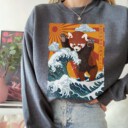 Unisex Heavy Blend Crewneck Sweatshirt Red Pandazilla, Panda Lover Tee, Funny Red Panda Shirt, Vintage Pandazilla