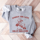 Sorry I'm Late I Was Dilly Dallying Shirt, Baby Lamb Sheep Shirt, Cute Sheep Shirt, Funny Animal Sayings Shirt, Funny Sheep Meme T-Shirt