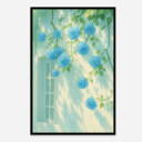 Climbing  Blue Roses Aesthetic Art Print