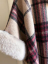 Plaid Hooded Faux Fur Trim Poncho – Cozy Autumn & Winter Style