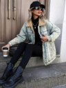 Faux Shearling Lined Denim Windbreaker Jacket – Casual & Cozy Essential