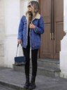Faux Shearling Lined Denim Windbreaker Jacket – Casual & Cozy Essential