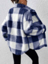 Women's Plaid Fuzzy Single-Breasted Casual Loose Regular Jacket Fall Winter Cloth For Women