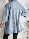 Women's Casual Denim Jacket With Raglan Sleeves And Single-Breasted Closure, Autumn