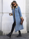 Women’s Sherpa-Lined Long Denim Coat