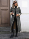 Women’s Sherpa-Lined Long Denim Coat