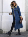 Women’s Sherpa-Lined Long Denim Coat