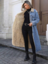 Women’s Sherpa-Lined Long Denim Coat