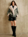 Women's Autumn/Winter Long Sleeve Patchwork Fluffy Casual Denim Jacket