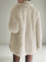 Glam Faux Fur Longline Coat – Open Front Fluffy Plush Winter Outerwear (4 Colors)