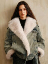 Women's Autumn/Winter Long Sleeve Patchwork Fluffy Casual Denim Jacket