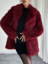 Glam Faux Fur Longline Coat – Open Front Fluffy Plush Winter Outerwear (4 Colors)