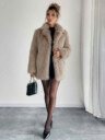 Glam Faux Fur Longline Coat – Open Front Fluffy Plush Winter Outerwear (4 Colors)