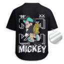 OFF WHITE, Mickey Mouse - Unisex Mesh T-shirt V-neck - Loose Fit