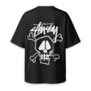 STUSSY Skull - Boxy Drop-Shoulder Tee - Streetwear Fashion