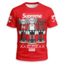 OFF WHITE x SUPREME x Kaws Unisex T-shirt - Regular Fit