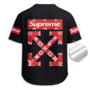 Off White x Supreme x Kaws - Unisex V-Neck Mesh Tee - Relaxed Fit