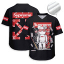Off White x Supreme x Kaws - Unisex V-Neck Mesh Tee - Relaxed Fit