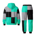 NIKE Teal & Grey Colorblock - Unisex Hoodie Joggers Set