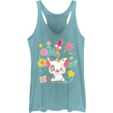 Junior's Floral scatter Racerback Tank Top