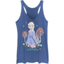 Junior's Elsa Flowers Racerback Tank Top