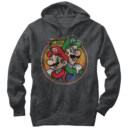 Men's Nintendo Mario Luigi Back to Back  Adult Pull Over Hoodie