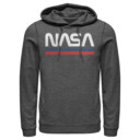 Men's NASA Stripe Minimal Logo Vintage  Adult Pull Over Hoodie