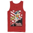 Men's Justice League Stars And Stripes Poster  Adult Tank Top
