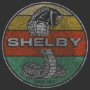 Men's Shelby Cobra Distressed Colorful Stripe Stamp  Adult T-Shirt