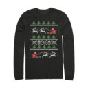 Men's Lost Gods Ugly Christmas Santa's Sled  Adult Long Sleeve Shirt