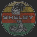Men's Shelby Cobra Distressed Colorful Stripe Stamp  Adult T-Shirt
