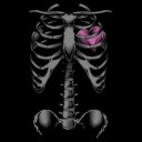 Men's Lost Gods Halloween Skeleton Rib Cage Heart  Adult Sweatshirt