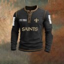 Stocktee New Orleans Saints Limited Edition Three-Button Long Sleeve Shirt