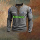 Stocktee Seattle Seahawks Limited Edition Three-Button Long Sleeve Shirt