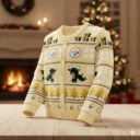Stocktee Pittsburgh Steelers Limited Edition Spun-knit Button Sweater NEW155602