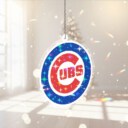 Stocktee Chicago Cubs Logo Pattern Christmas Custom Shape 1-side Printed Star Hologram Ornament NEW160437