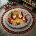 Stocktee Cleveland Browns Gnomes Gathering Christmas Limited Edition Winter Season Round Quilted Floor Mat NEW159104