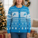Stocktee Detroit Lions Christmas Limited Edition Spun-knit Button Sweater NEW157423