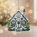 Stocktee Green Bay Packers Snow House Pattern Christmas Custom Shape 1-side Printed Star Hologram Ornament NEW160918