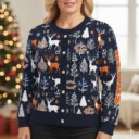 Stocktee Chicago Bears Christmas Limited Edition Spun-knit Button Sweater NEW157619