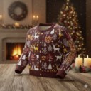 Stocktee Washington Commanders Christmas Limited Edition Spun-knit Button Sweater NEW157622