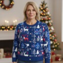 Stocktee Buffalo Bills Christmas Limited Edition Spun-knit Button Sweater NEW157613
