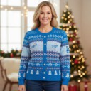 Stocktee Los Angeles Dodgers Christmas Limited Edition Spun-knit Button Sweater NEW157446