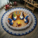 Stocktee Indianapolis Colts Gnomes Gathering Christmas Limited Edition Winter Season Round Quilted Floor Mat NEW159103