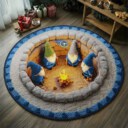 Stocktee Tennessee Titans Gnomes Gathering Christmas Limited Edition Winter Season Round Quilted Floor Mat NEW159115