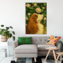 A Dog With Flowers Aesthetic Art Print