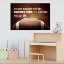 Inspirational American Football Quote Poster - Motivational Wall Art for Athletes, Gyms, Offices