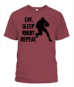 Eat Sleep Rugby Repeat Shirt – Unisex T-Shirt & Tank Top for Rugby Lovers & Players