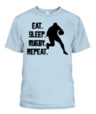 Eat Sleep Rugby Repeat Shirt – Unisex T-Shirt & Tank Top for Rugby Lovers & Players