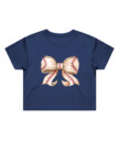 Baseball Bow Cropped T-Shirt for Women | Sporty & Stylish Tee